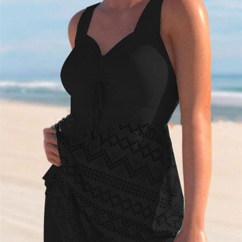 Korean Version Of Solid Color Lace One - piece Swimsuit - Maison Elène