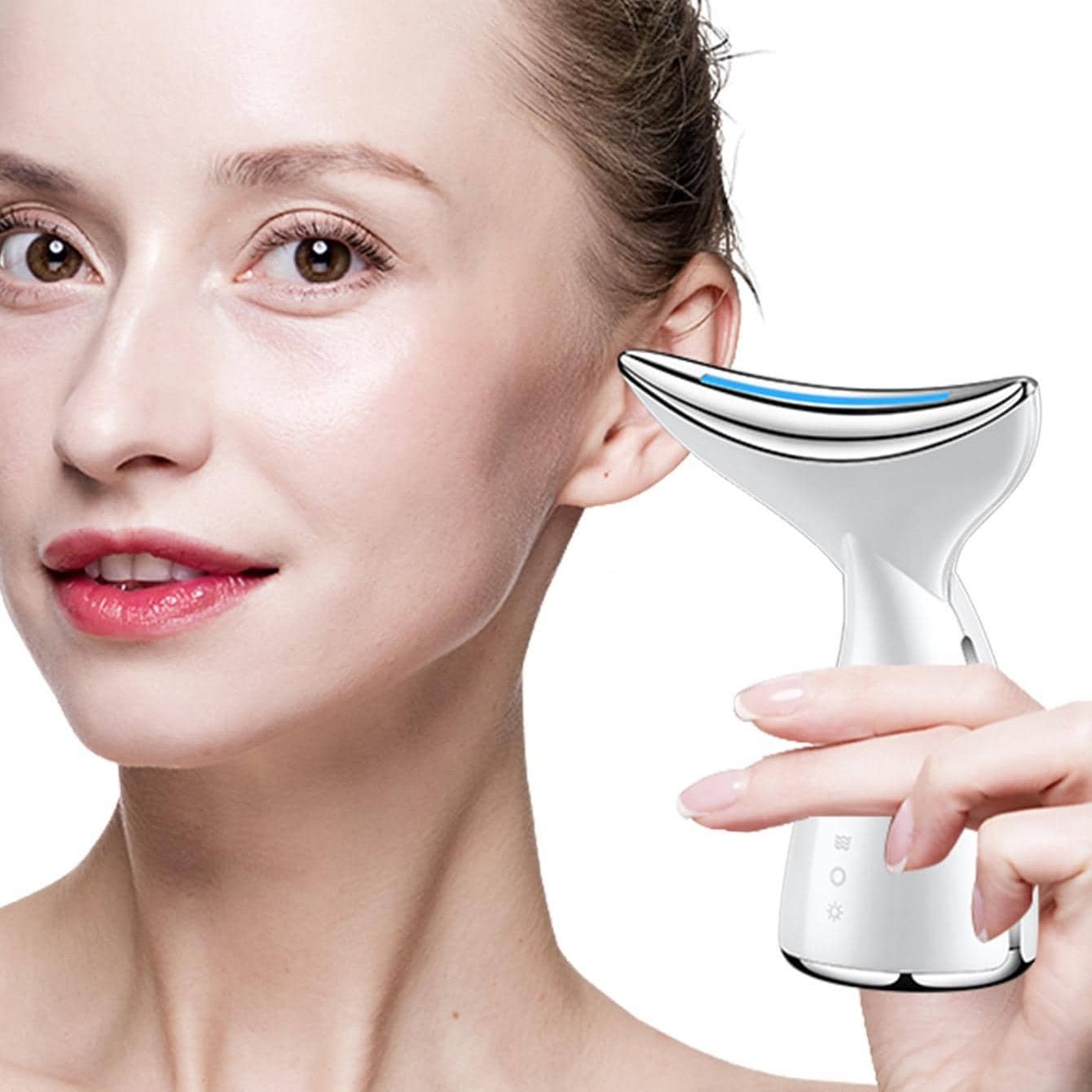 Face And Neck Tightening Device, Firm And Tightens Sagging Skin Face Neck Massager, Beauty Facial Massager For Women And Men - White - Maison Elène