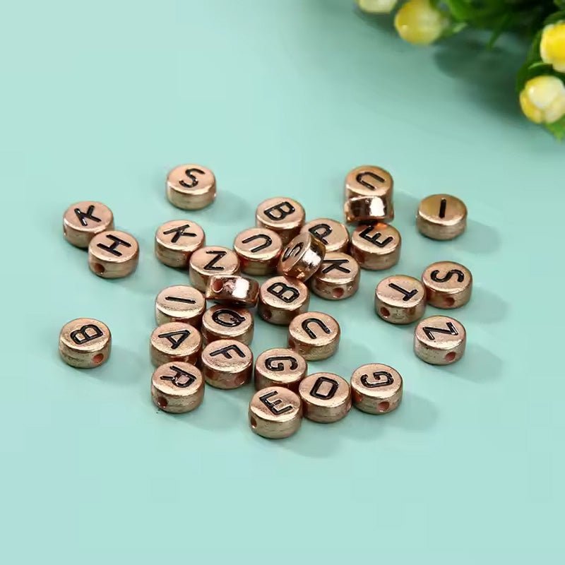 800pcs Silver Golden Bronze Colored Letter Beads For Jewelry Making Bracelet Hair Braids Crafts - Maison Elène