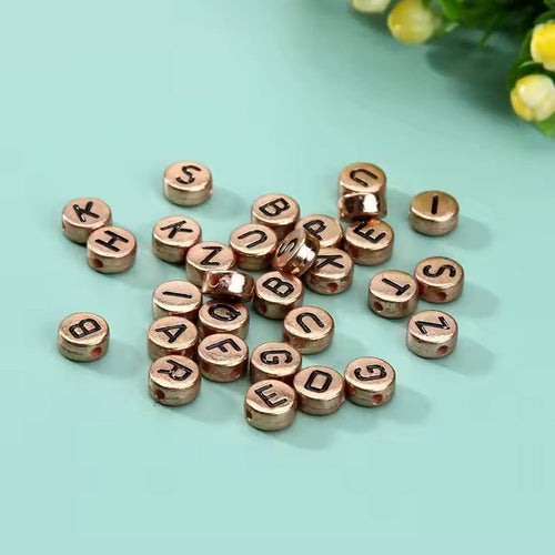 800pcs Silver Golden Bronze Colored Letter Beads For Jewelry Making Bracelet Hair Braids Crafts - Maison Elène